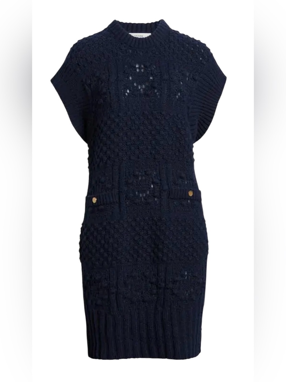 NWT: FRAME Knit Sweater Dress, Navy Blue, Medium - Picture 5 of 10